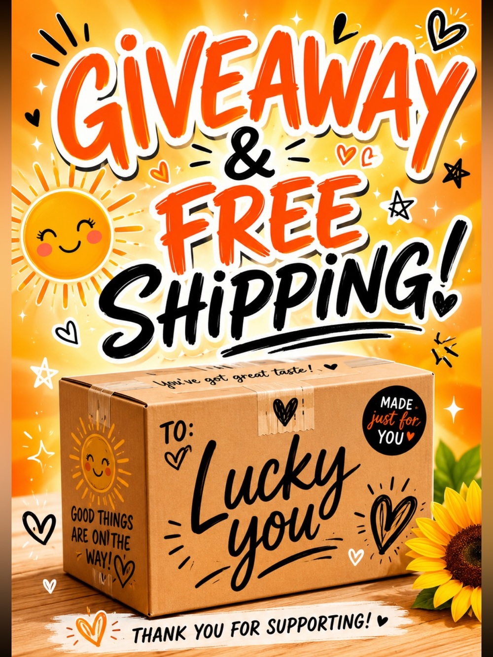 Enjoy free shipping and a small
Gift from
Me. Thanks for showing up!!